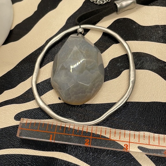 Gorgeous Large Blueish Brown Bead and Silver Circle - Picture 2 of 6